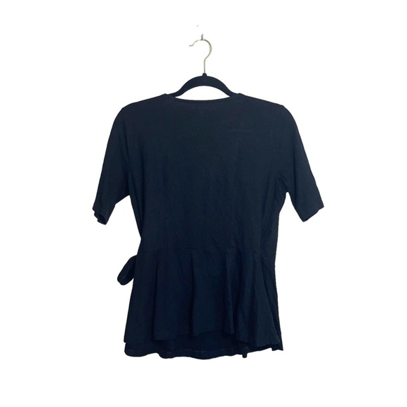 LOFT Black Short Sleeve Wrap Top - Picture 5 of 10